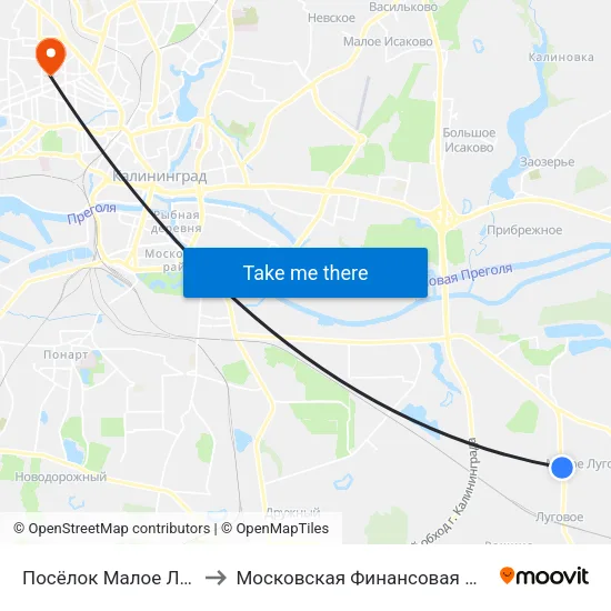 Посёлок Малое Луговое (В Центр) to Московская Финансовая Юридическая Академия map