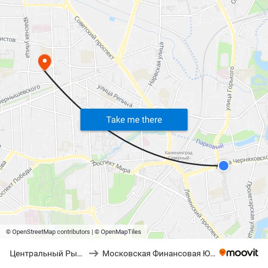 Центральный Рынок (Из Центра) to Московская Финансовая Юридическая Академия map