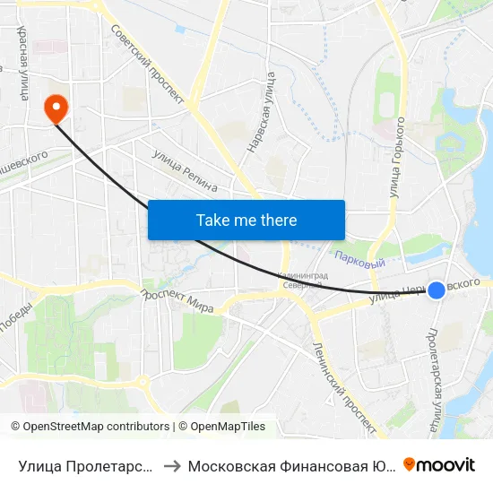 Улица Пролетарская (Из Центра) to Московская Финансовая Юридическая Академия map