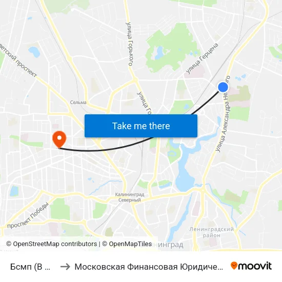 Бсмп (В Центр) to Московская Финансовая Юридическая Академия map