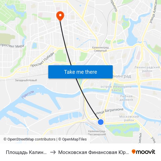 Площадь Калинина (В Центр) to Московская Финансовая Юридическая Академия map