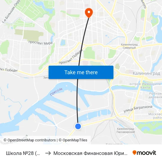 Школа №28 (Из Центра) to Московская Финансовая Юридическая Академия map