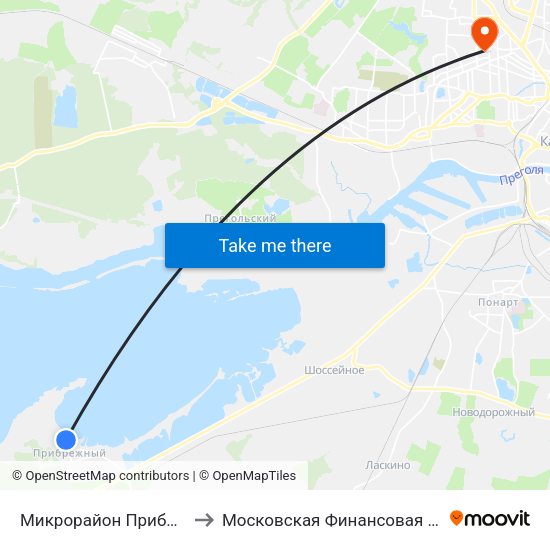 Микрорайон Прибрежный (Конечная) to Московская Финансовая Юридическая Академия map