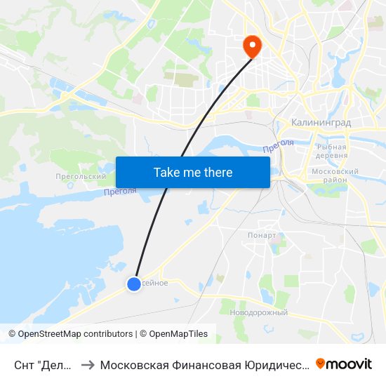 Снт "Дельфин" to Московская Финансовая Юридическая Академия map