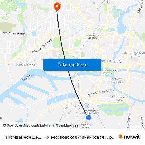 Трамвайное Депо (В Центр) to Московская Финансовая Юридическая Академия map