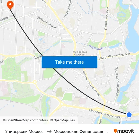Универсам Московский (В Центр) to Московская Финансовая Юридическая Академия map