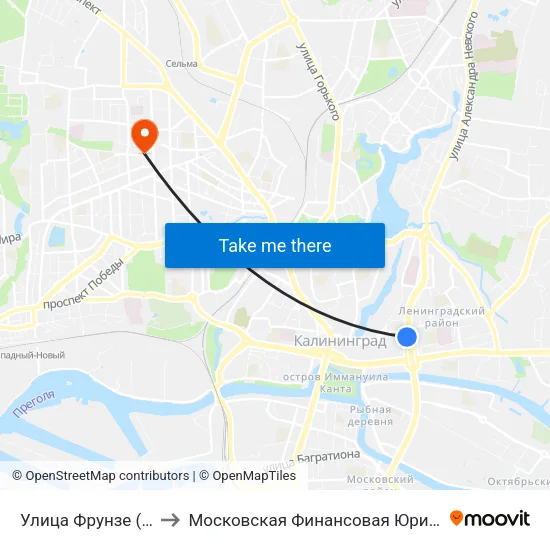 Улица Фрунзе (Из Центра) to Московская Финансовая Юридическая Академия map