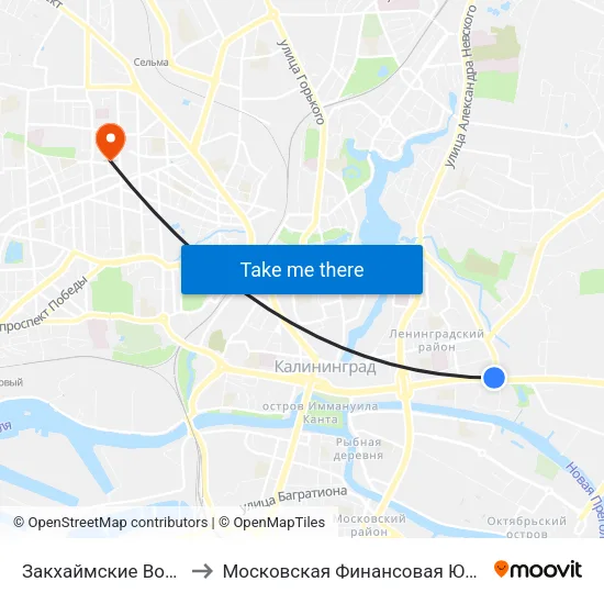 Закхаймские Ворота (В Центр) to Московская Финансовая Юридическая Академия map