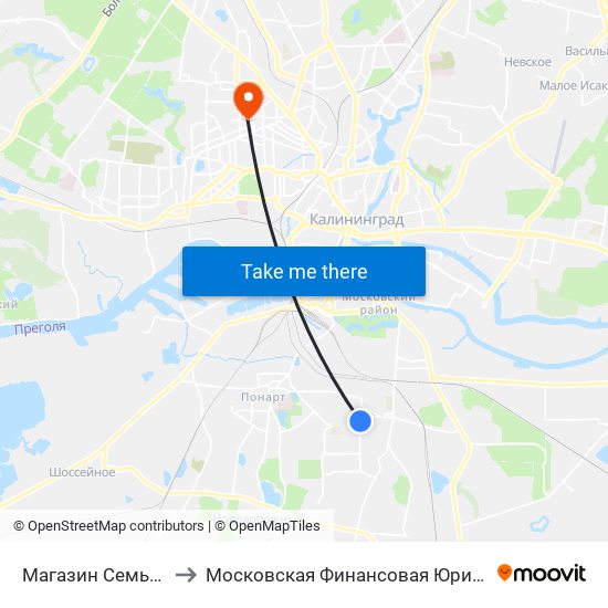 Магазин Семья (В Центр) to Московская Финансовая Юридическая Академия map