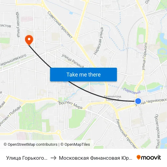 Улица Горького (Из Центра) to Московская Финансовая Юридическая Академия map