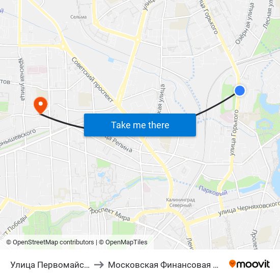 Улица Первомайская (Из Центра) to Московская Финансовая Юридическая Академия map