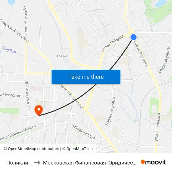 Поликлиника to Московская Финансовая Юридическая Академия map