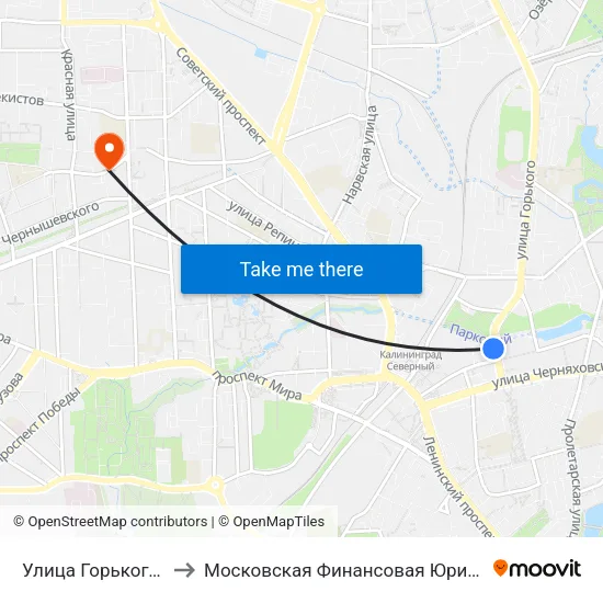 Улица Горького (В Центр) to Московская Финансовая Юридическая Академия map