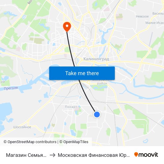 Магазин Семья (Из Центра) to Московская Финансовая Юридическая Академия map
