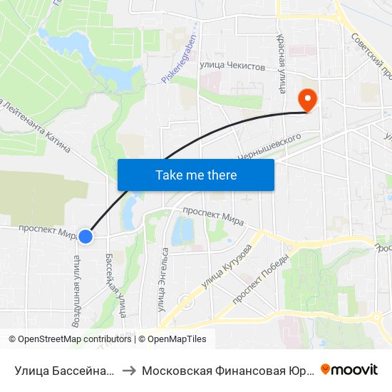 Улица Бассейная (Из Центра) to Московская Финансовая Юридическая Академия map