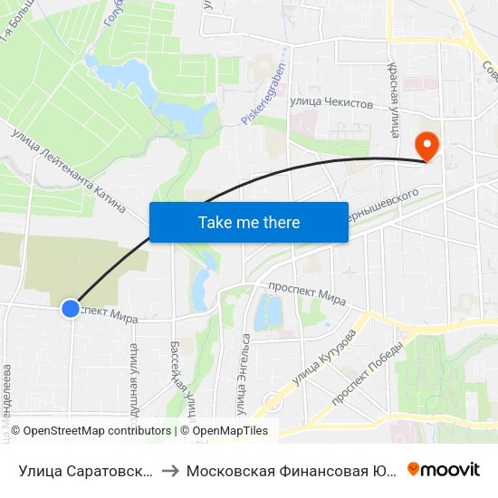 Улица Саратовская (Из Центра) to Московская Финансовая Юридическая Академия map