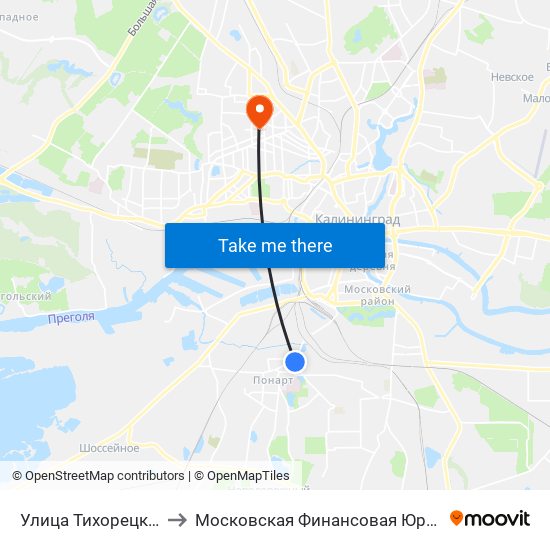 Улица Тихорецкая (В Центр) to Московская Финансовая Юридическая Академия map