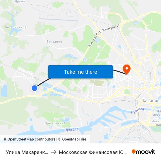 Улица Макаренко (Из Центра) to Московская Финансовая Юридическая Академия map