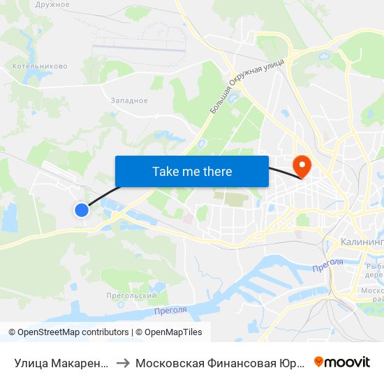 Улица Макаренко (В Центр) to Московская Финансовая Юридическая Академия map