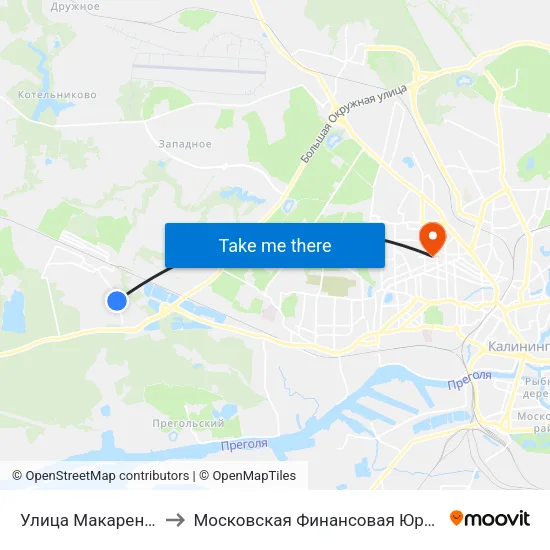 Улица Макаренко (В Центр) to Московская Финансовая Юридическая Академия map