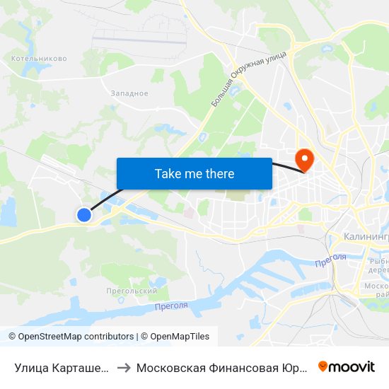 Улица Карташева (В Центр) to Московская Финансовая Юридическая Академия map