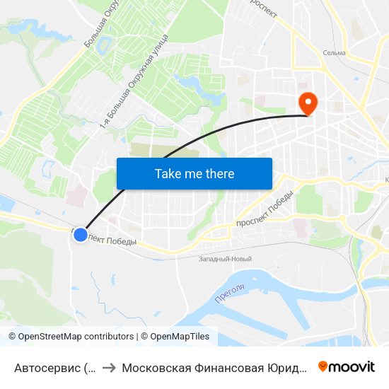 Автосервис (В Центр) to Московская Финансовая Юридическая Академия map