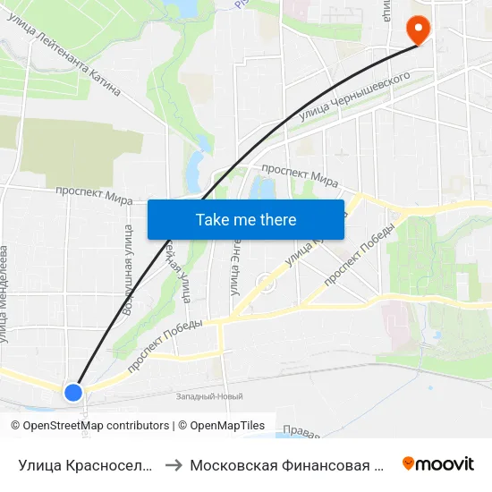Улица Красносельская (В Центра) to Московская Финансовая Юридическая Академия map
