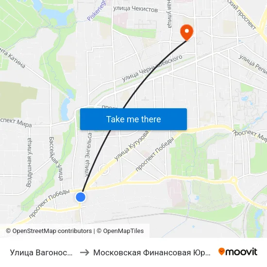 Улица Вагоностроительная to Московская Финансовая Юридическая Академия map