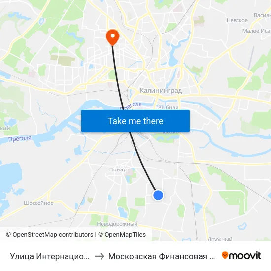 Улица Интернациональная (В Центр) to Московская Финансовая Юридическая Академия map