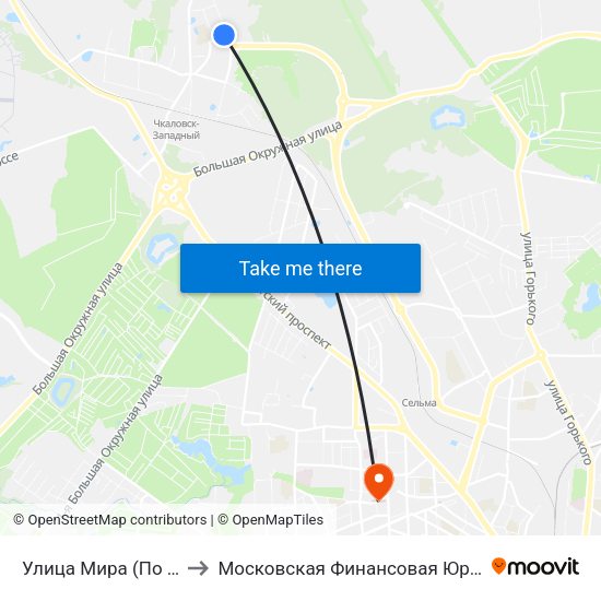 Улица Мира (По Требованию) to Московская Финансовая Юридическая Академия map