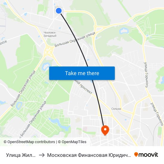Улица Жиленкова to Московская Финансовая Юридическая Академия map