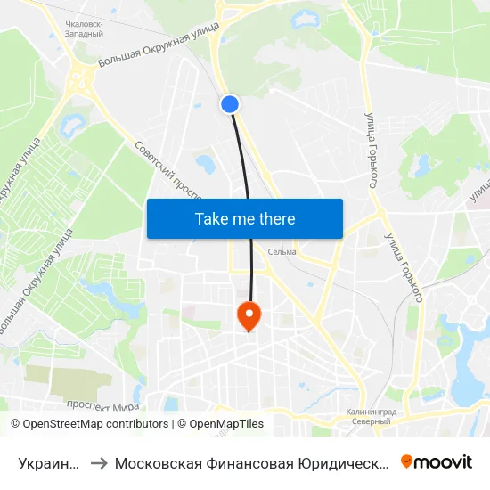 Украинская to Московская Финансовая Юридическая Академия map