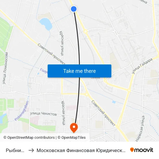 Рыбникова to Московская Финансовая Юридическая Академия map
