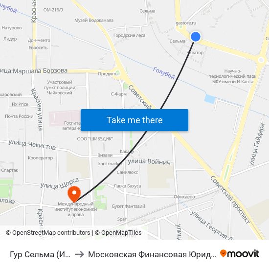 Гур Сельма (Из Центра) to Московская Финансовая Юридическая Академия map