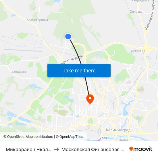 Микрорайон Чкаловск (Конечная) to Московская Финансовая Юридическая Академия map