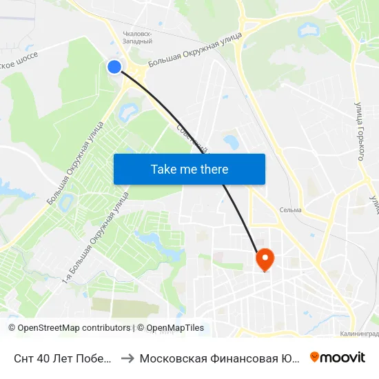 Снт 40 Лет Победы (Конечная) to Московская Финансовая Юридическая Академия map