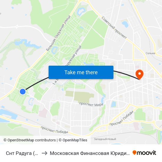 Снт Радуга (В Центр) to Московская Финансовая Юридическая Академия map