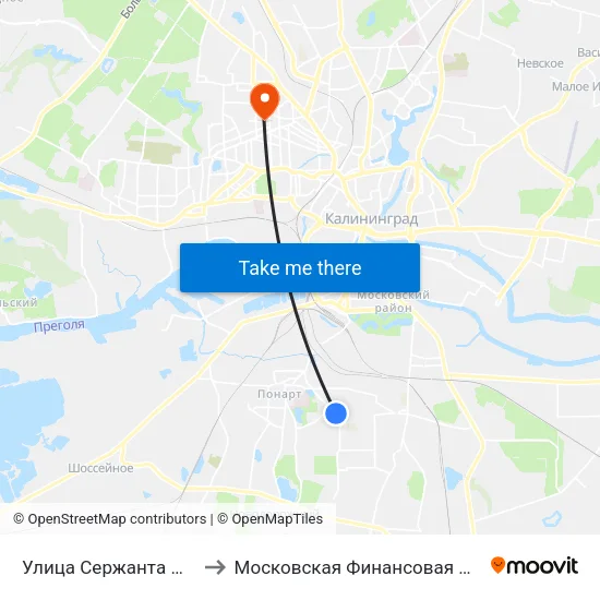 Улица Сержанта Щедина (В Центр) to Московская Финансовая Юридическая Академия map