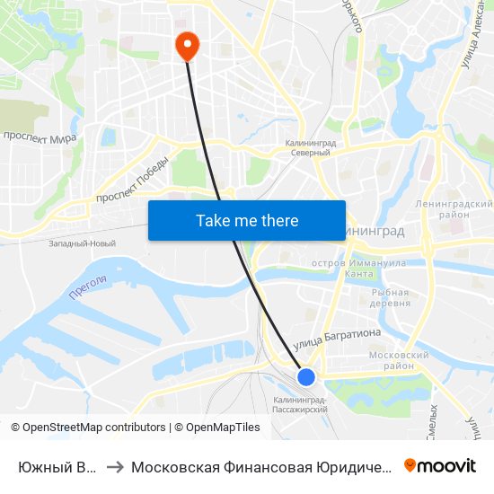 Южный Вокзал to Московская Финансовая Юридическая Академия map