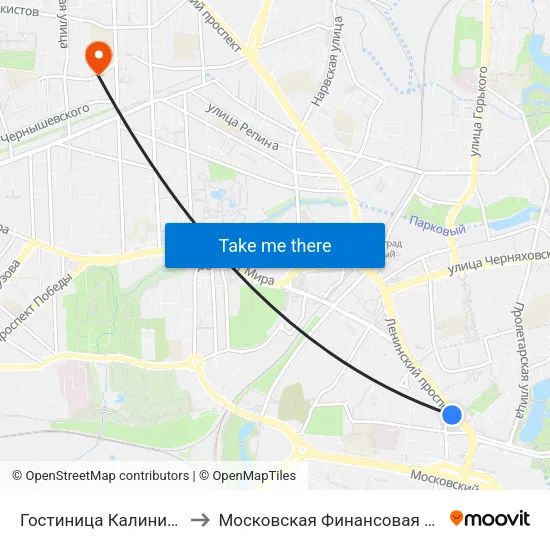 Гостиница Калининград (Из Центра) to Московская Финансовая Юридическая Академия map