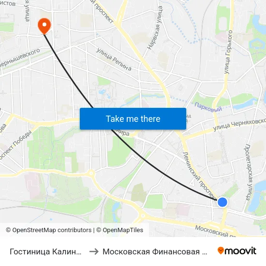 Гостиница Калининград (В Центр) to Московская Финансовая Юридическая Академия map