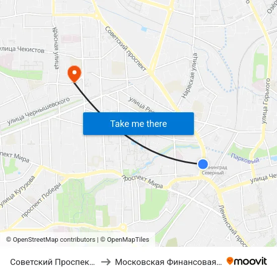 Советский Проспект (Северный Вокзал) to Московская Финансовая Юридическая Академия map