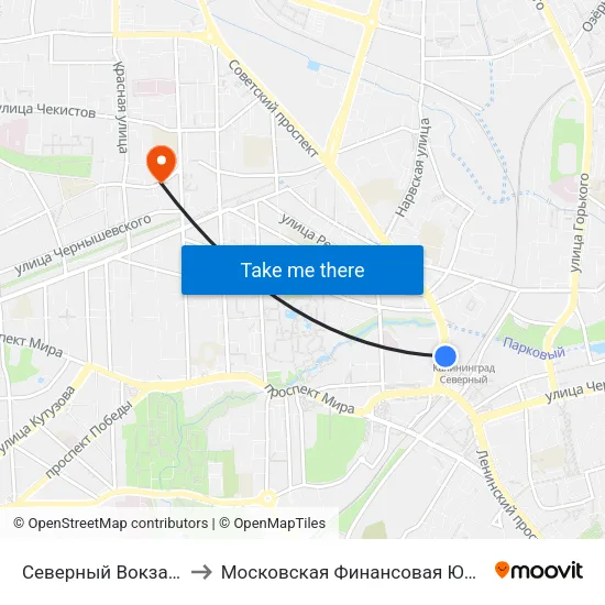 Северный Вокзал (Из Центра) to Московская Финансовая Юридическая Академия map