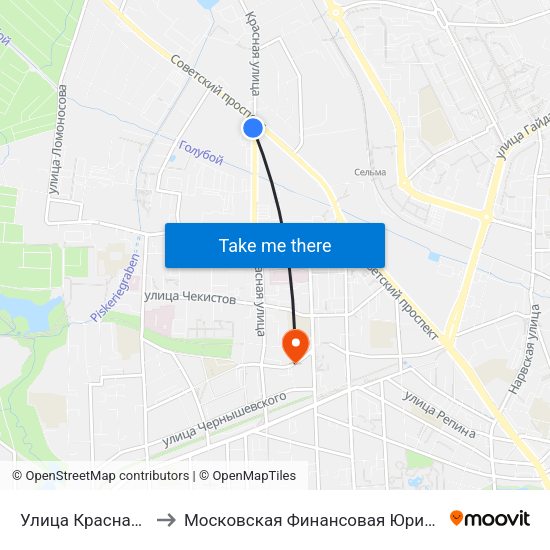 Улица Красная (В Центр) to Московская Финансовая Юридическая Академия map