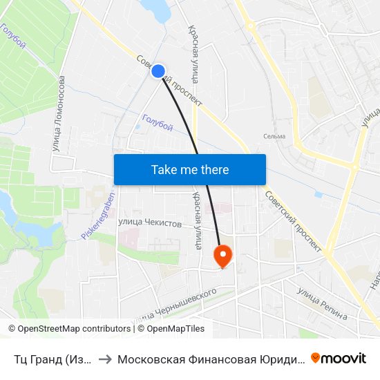 Тц Гранд (Из Центра) to Московская Финансовая Юридическая Академия map
