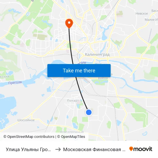 Улица Ульяны Громовой (Из Центра) to Московская Финансовая Юридическая Академия map