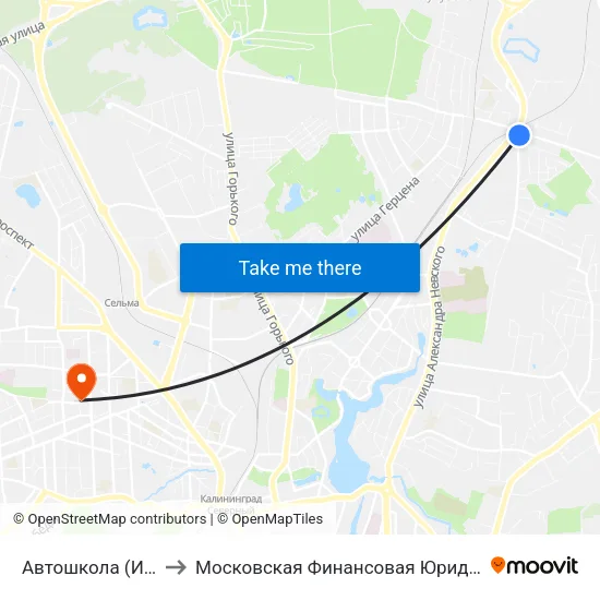 Автошкола (Из Центра) to Московская Финансовая Юридическая Академия map