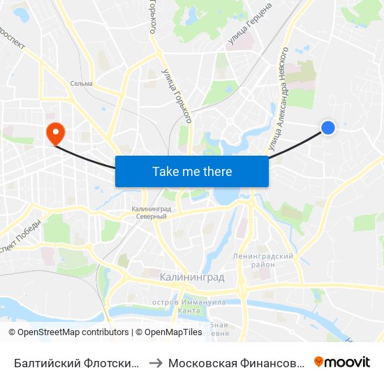 Балтийский Флотский Военный Суд (В Центр) to Московская Финансовая Юридическая Академия map