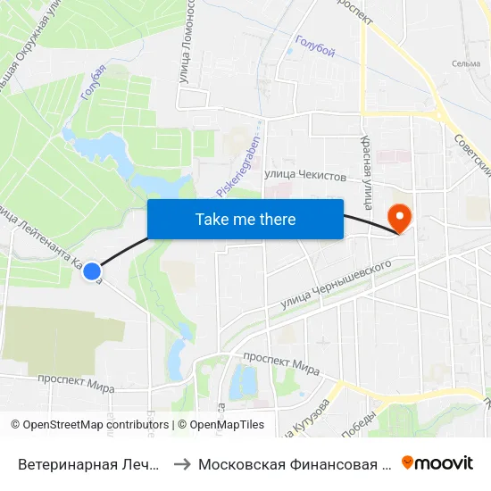 Ветеринарная Лечебница (Из Центра) to Московская Финансовая Юридическая Академия map