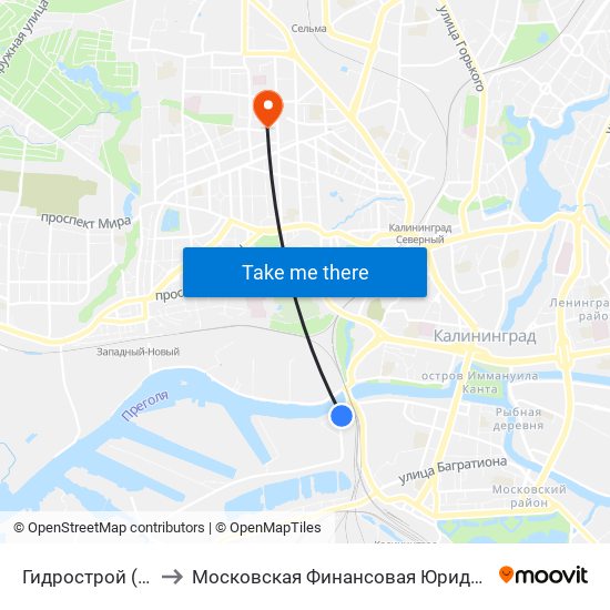 Гидрострой (В Центр) to Московская Финансовая Юридическая Академия map